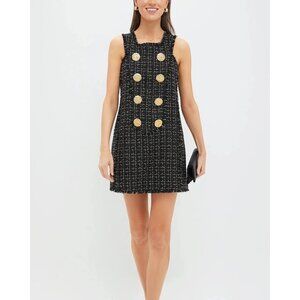 TUCKERNUCK Tweed Antonia A Line Mini Dress Black Size Small NWT
